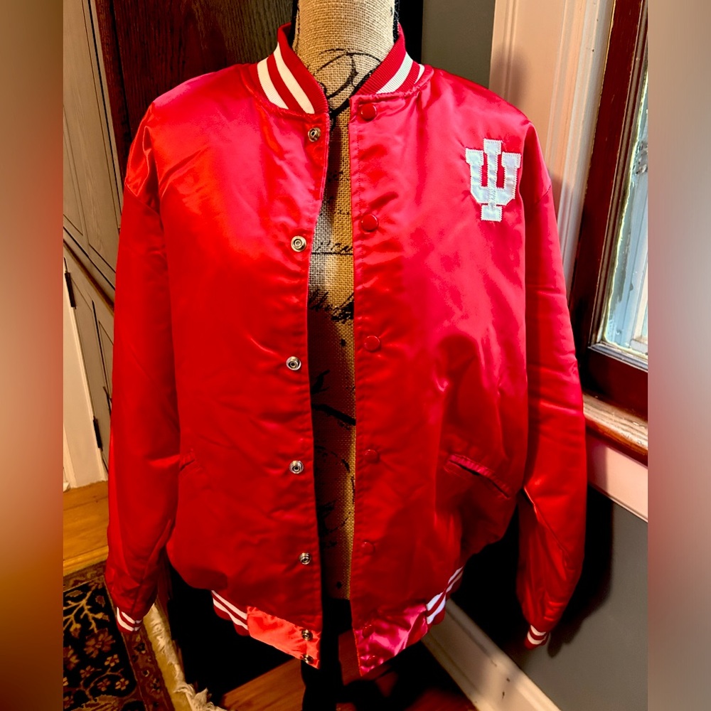 Indiana Hoosiers satin bomber jacket.